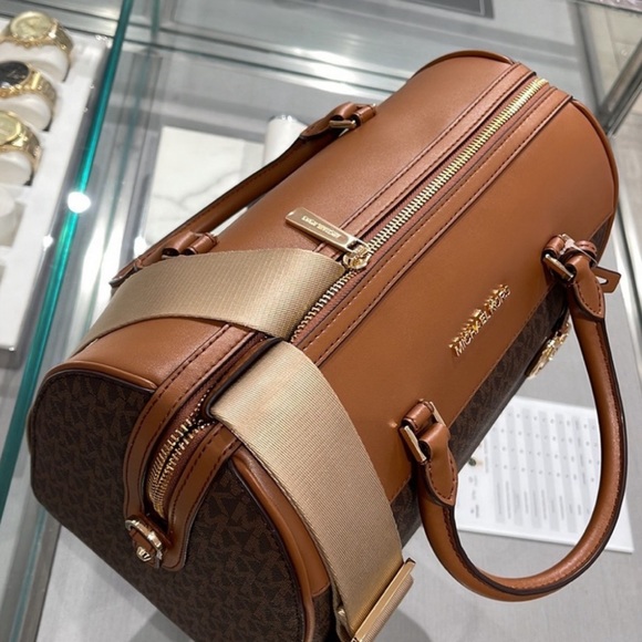 Michael Kors Medium Duffel Travel Satchel - Leather/Coated - Picture 5 of 13